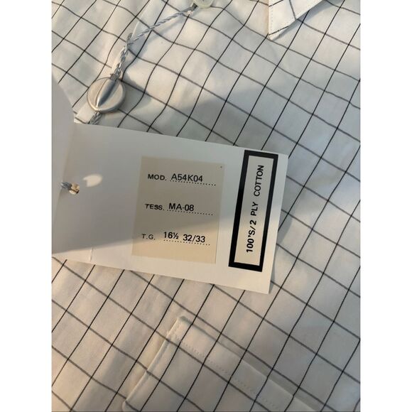 Giorgio Armani Black White Check Plaid Button Down Dress Shirt - Picture 4 of 9